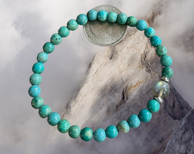 Natural Turquoise Bracelet,Turquoise Labradorite Stretch Bracelet,December Birthstone Bracelet,Yoga Bracelet, Healing gemstone Bracelet