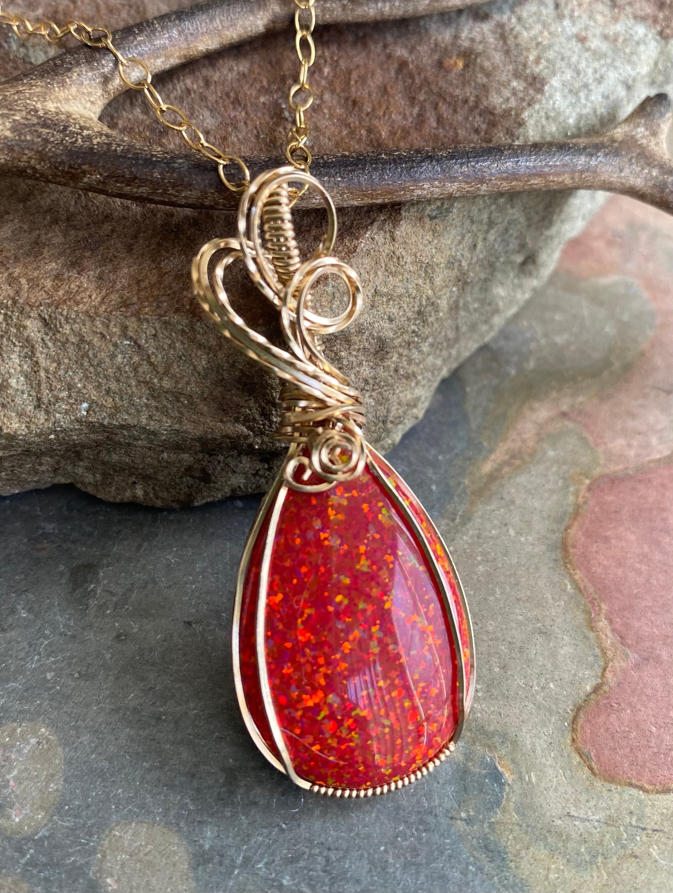 Red hotsell opal necklace