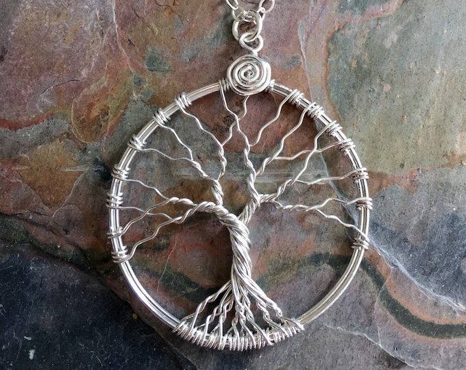 Tree of Life Necklace .925 Sterling Silver,Tree of Life Silver Pendant Necklace,Wire Wrapped Tree of Life Necklace,Tree of Life Jewelry