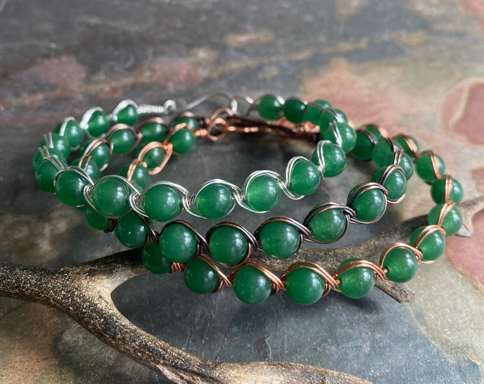 Jade Bracelet, Wire Wrapped 6 mm Green bracelet, Jade bracelet, Healing Jade  Bracelet, Green Jade Bracelet, May Birthstone Bracelet,