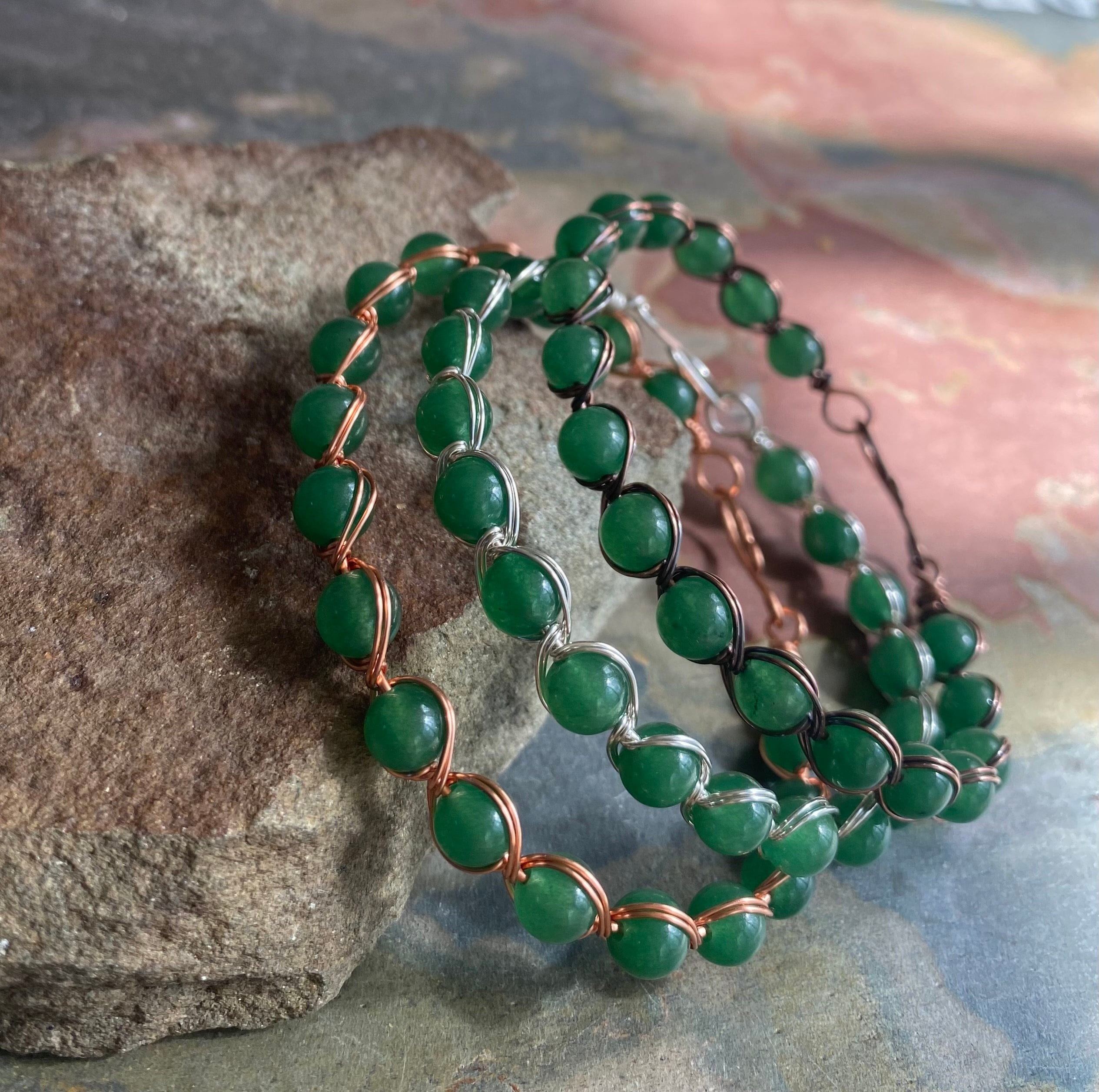 Shungite Bracelet Large Oval Green Jade Focal Bead – Shungite Queen