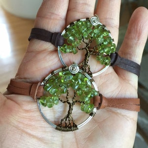 Tree of Life Bracelet in Leather,Peridot Tree of Life Bracelet Peridot Leather Bracelet, August Birthstone Tree of Life Bracelet image 6