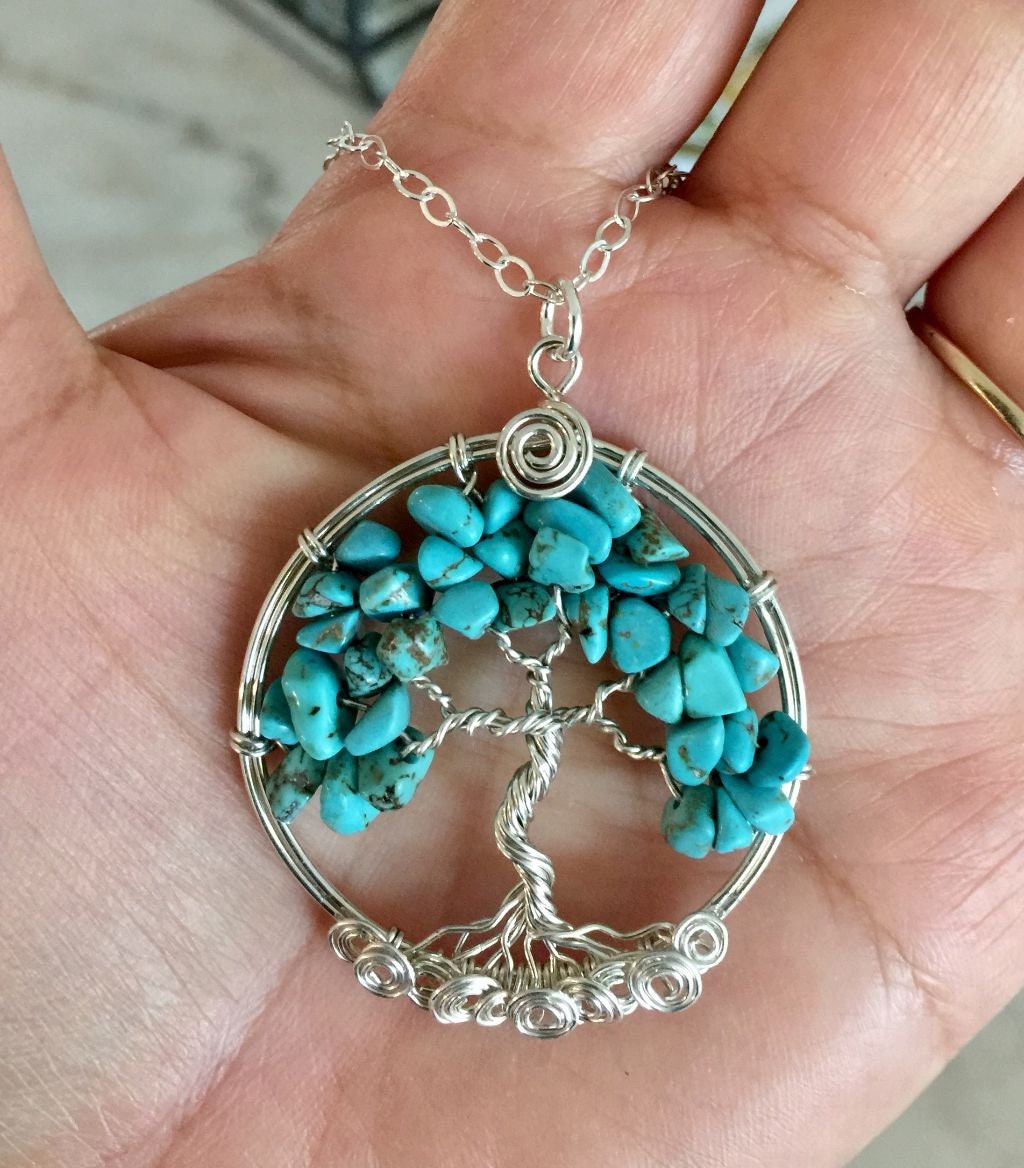 Sterling Silver Turquoise Tree Of Life Pendant Sterling Silver Turquoise Tree Of Life Pendant