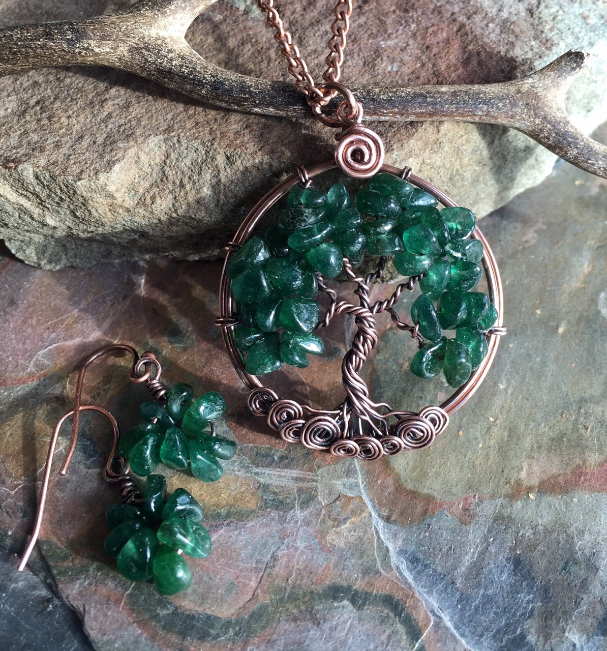 Jade tree of store life pendant