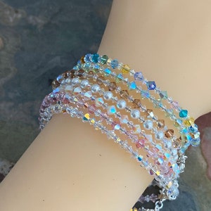 Swarovski Crystal Anklet/Bracelet, Swarovski Crystal Bracelets in  Sterling Silver, Crystal Bracelet, Crystal Anklets, Bridal Bracelet