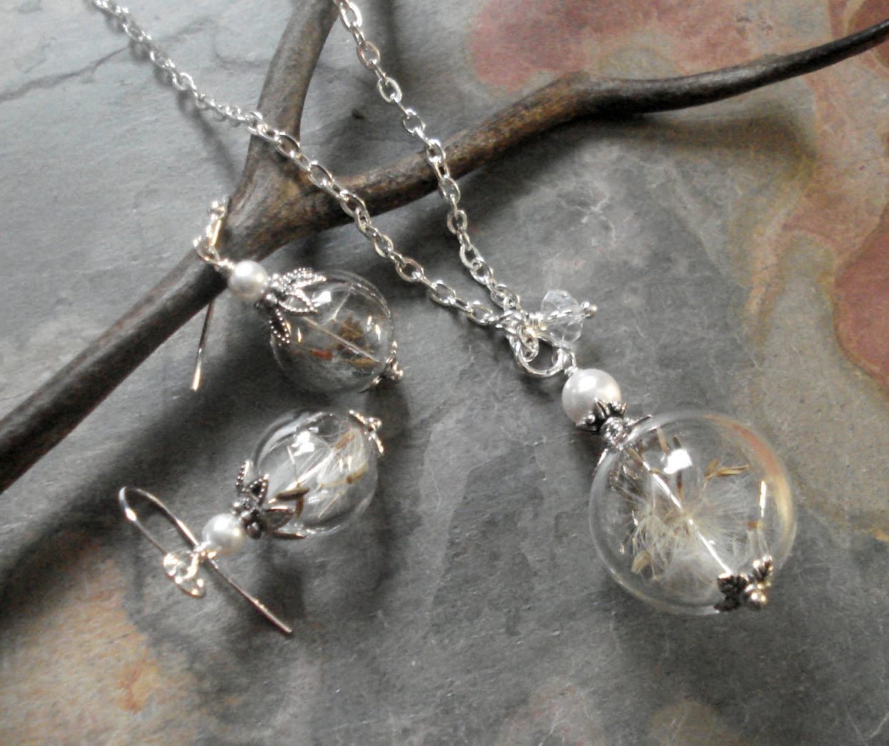 Dandelion crystal deals necklace