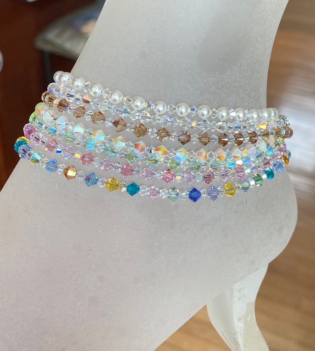 Swarovski Crystal Anklet/Bracelet, Swarovski Crystal Bracelets in Sterling  Silver, Crystal Bracelet, Crystal Anklets, Bridal Bracelet