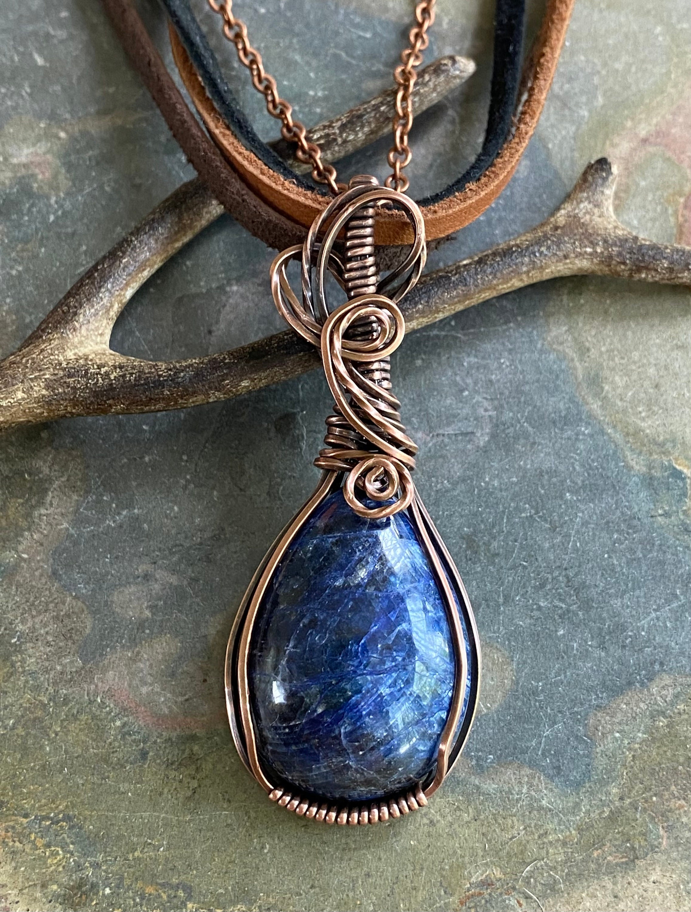 Blue Kyanite Wire Wrapped Pendants by Healing Stones for You