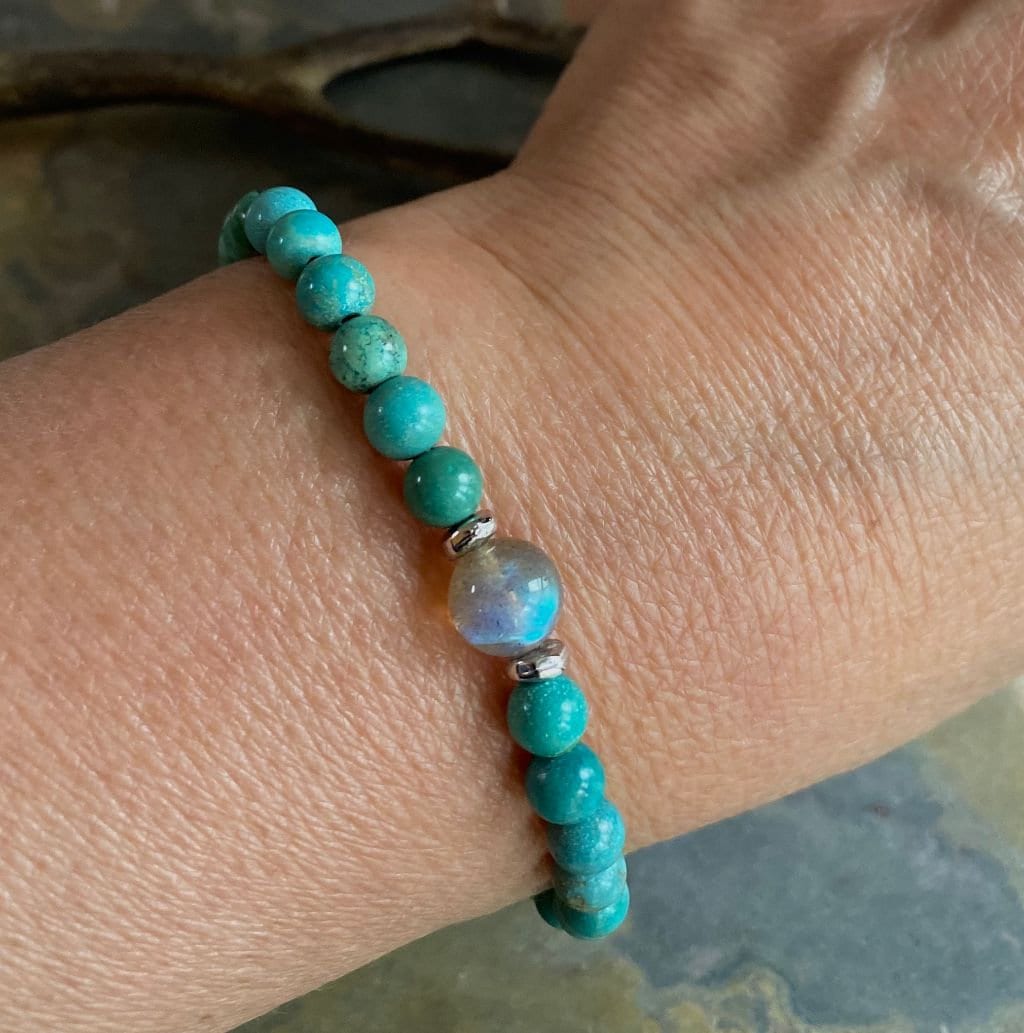 Natural Turquoise Stone Healing Crystal Bracelet – EvelynCreations