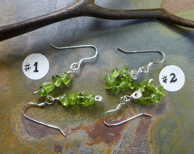 Peridot Earring-Wire Wrapped Peridot Gemstone Earrings -Matching Earrings for the Peridot Tree of Life Pendant  Necklace - August Birthstone