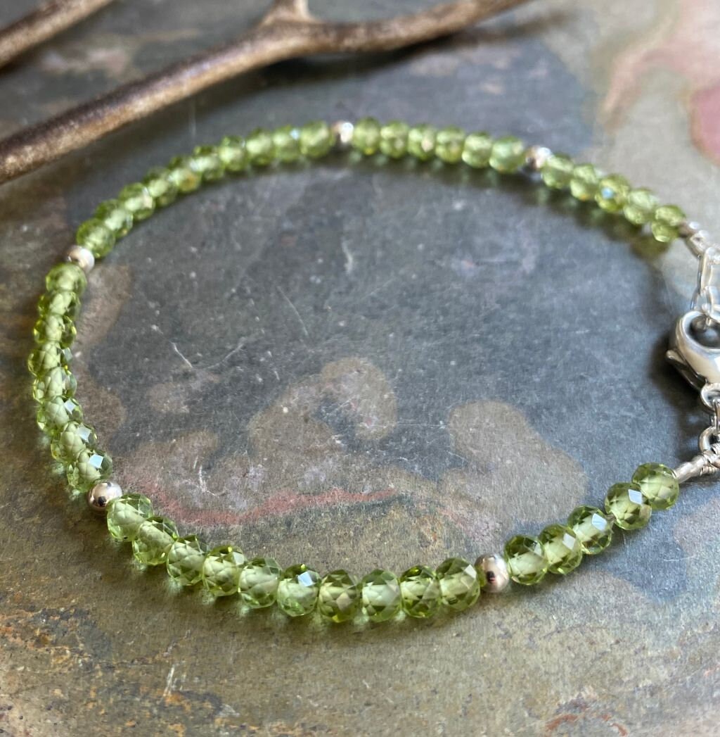 Peridot & Chrome Diopside Gemstone 925 Sterling Silver Girls Bracelet  Cuff/K2097 | eBay