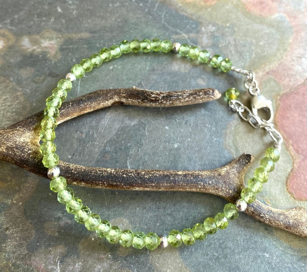 8mm green peridot natural agate stone bracelet