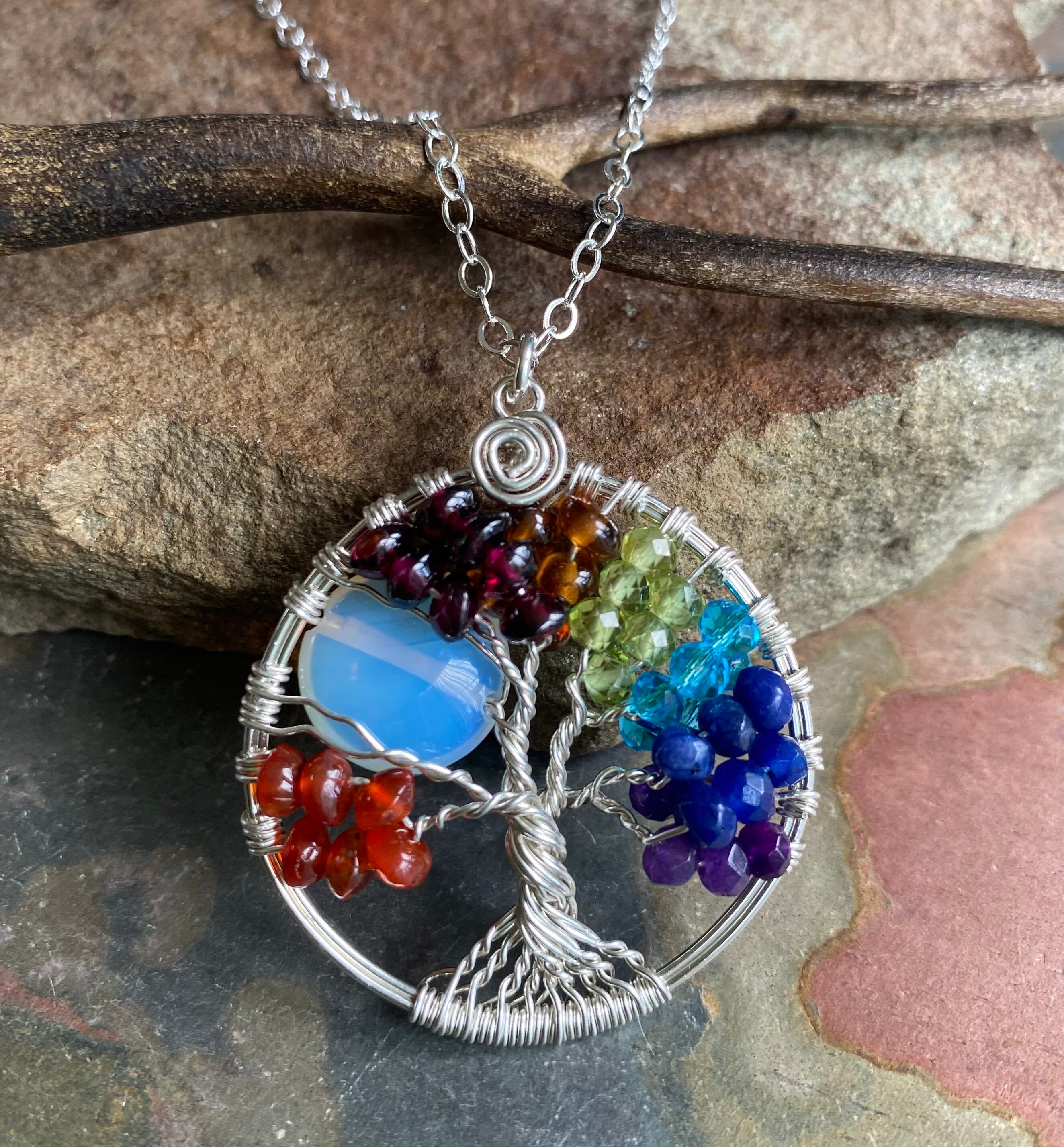 Seven chakra tree of life necklace – Simaré Studio