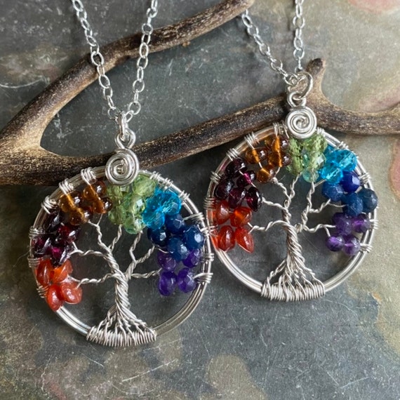 7 Chakras Necklace Sterling Silver