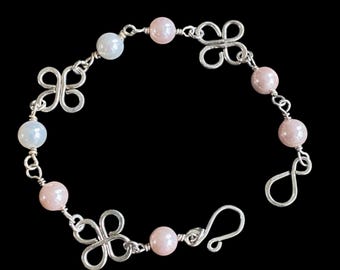Clover Bracelet in Sterling Silver, St Patrick's Bracelet, Wire Wrapped Celtic Clover Bracelet, Gifts for Her, Lucky Clover Bracelet