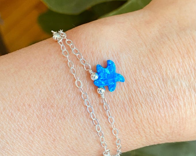 Sterling Silver Anklet Beach Style Summer Jewelry, Beach  Summer Vibes Ocean Theme Starfish Design Bracelet, Custom Length Chain Available