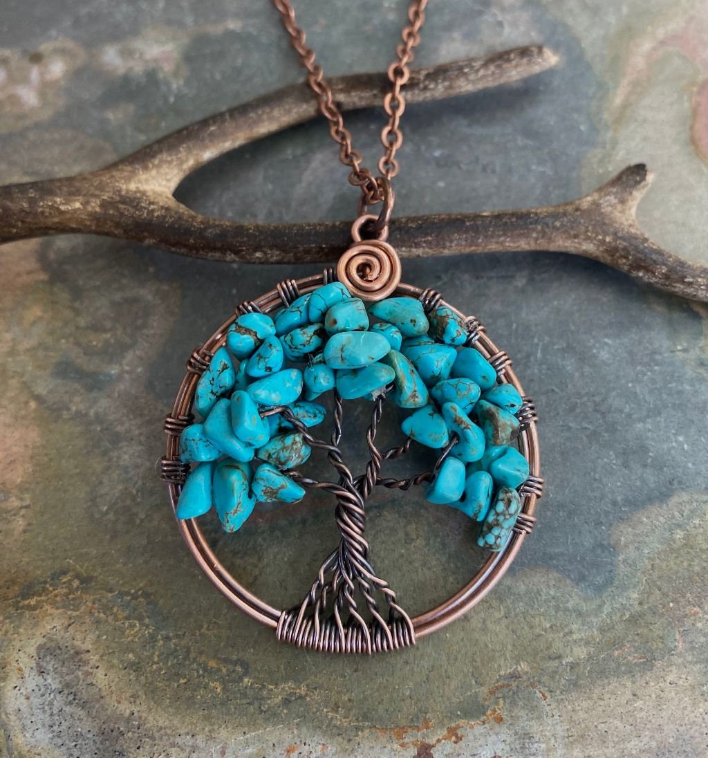 Turquoise tree of life hotsell pendant