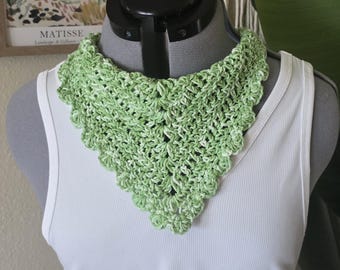 Crochet Bandana: Boho Hair Scarf, Retro Cottagecore Accessory