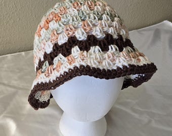 Handmade Crochet Bucket Hat: Floppy Sun Hat, Beach Style