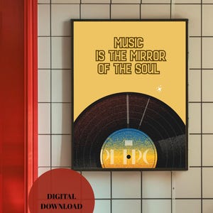 Retro Music Poster: Boho Abstract Art, Modern Home Decor (Digital Download)