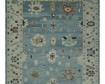 Grey, Ivory Luxury Oushak Rug, 9x12 10x14 12x15 Turkish Rug Handmade Fine Wool Area Rugs Antique Hand Knotted Rug Living Room Bedroom Rugs