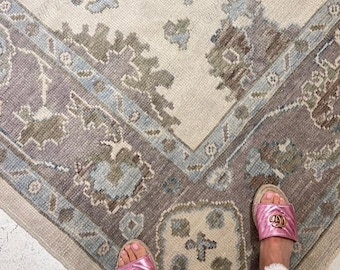 Hand Knotted Wool Rug l 9x12 10x12 Turkish Oushak Rugs Living Room Bedroom Kitchen Hallway Rug l Interior Designer Rugs Handmade Antique Rug