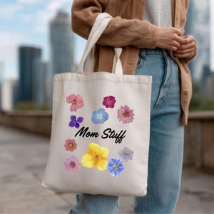 Mama Stofftasche Blumenmotiv - wiederverwendbare Einkaufstasche aus Baumwolle - Geschenk für Mama - nachhaltig - Muttertagsgeshenk