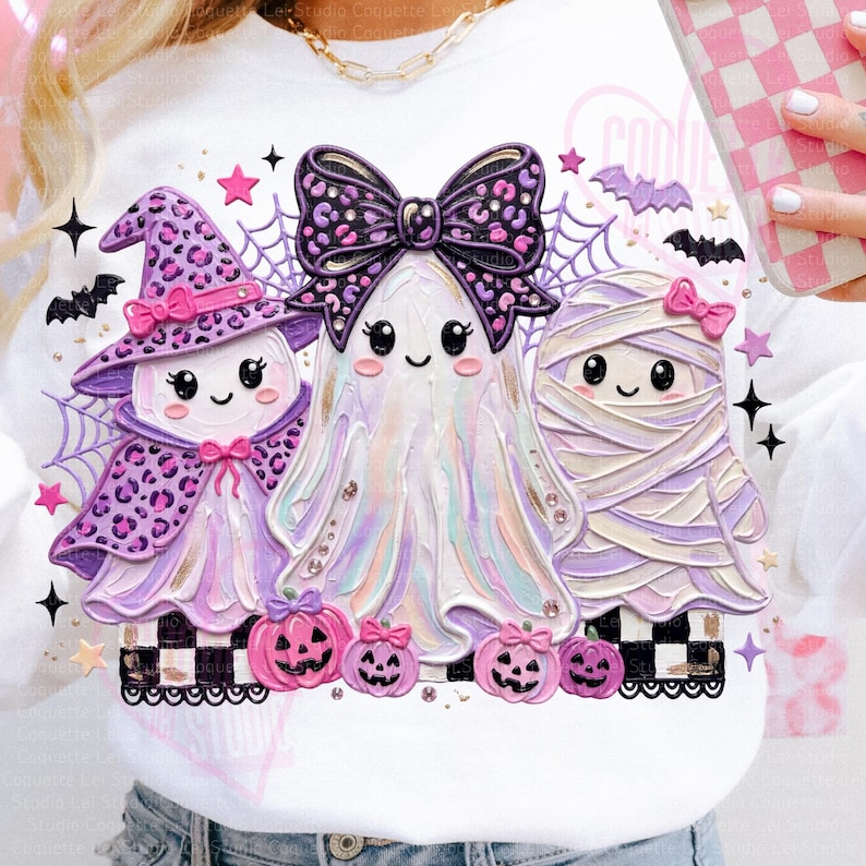 Leopard Ghost Png, Cute Spooky Png, Fall Ghost Png, Preppy Ghost Coquette Png, Pink Ghost Png, Ghostly Boo Png, Boo Png, Halloween Ghost Png image 1