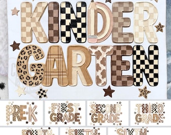 Preppy Back To School Png, Back to School Grade Png Bundle, First Day Of School Png, Coquette Back To School Png, Png Design Pre K, Leopard