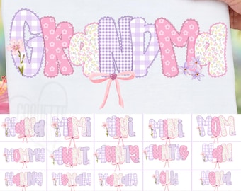 Grandma Memaw Lolli Nena Auntie PNG Bundle Grandmillenial Decorative Coquette Grandmacore Grandma Png Design Bundle Mama Letters Clipart