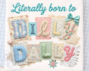 Nacido para Dilly Dally Png, Cottagecore, Grandmacore, Diseño de suéter de abuela, Arte preppy de la abuela milenial, Patchwork, Decoración de la abuela milenial