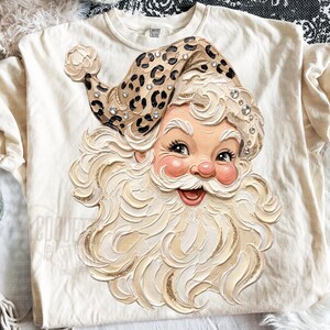 Coquette Santa Png, Preppy Santa Png, Colorful Santa, Santa Claus Retro Png, Glitter Christmas Png, Retro Coquette Christmas Png, Christmas image 5