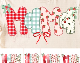 Preppy Mama Png-Bundle, Mama Nana Gigi Mimi Png, passende Mama Mini Png, Muttertag Png-Bundle, Grandmillennial, Erdbeere Png-Designs