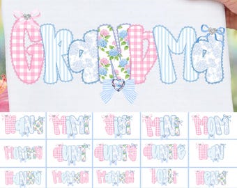 Grandma Memaw Lolli Nena Auntie Granny PNG Bundle Grandmillenial Decorative Coquette Grandmacore Grandma Png Design Bundle Mama Letters