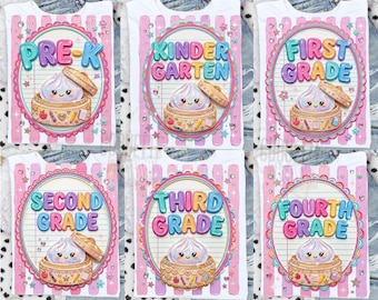 Dumpling First Day Of School Png Bundle, School Grades Bundle, Cute Back To School, Back to School Grade Png Bundle, Png Design Pre K