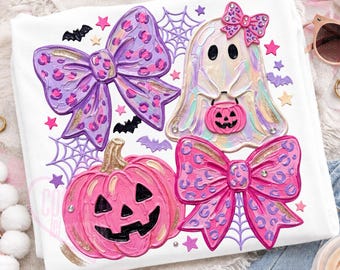 Preppy Ghost Coquette Png, Png Coquette Ghost Bow, Fall Png Designs Girly, Halloween Ghost Png, Pink Coquette Halloween Png, Pink Ghost Png