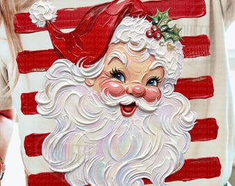 Coquette Santa Png, Preppy Santa Png, Colorful Santa, Santa Claus Retro Png, Glitter Christmas Png, Retro Coquette Christmas Png, Christmas