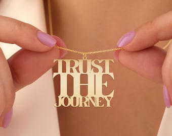 Custom Text Necklace – Personalized Word Pendant – Quote Jewelry Gift for Her – Gold Plated 925 Silver – Inspirational Name Necklace