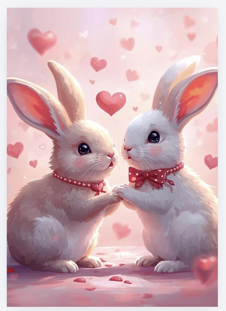 Heart Cards Rabbit Valentine Cards Rabbits, Bunnies, Cats, Dogs and Classic Themes! 15 ...