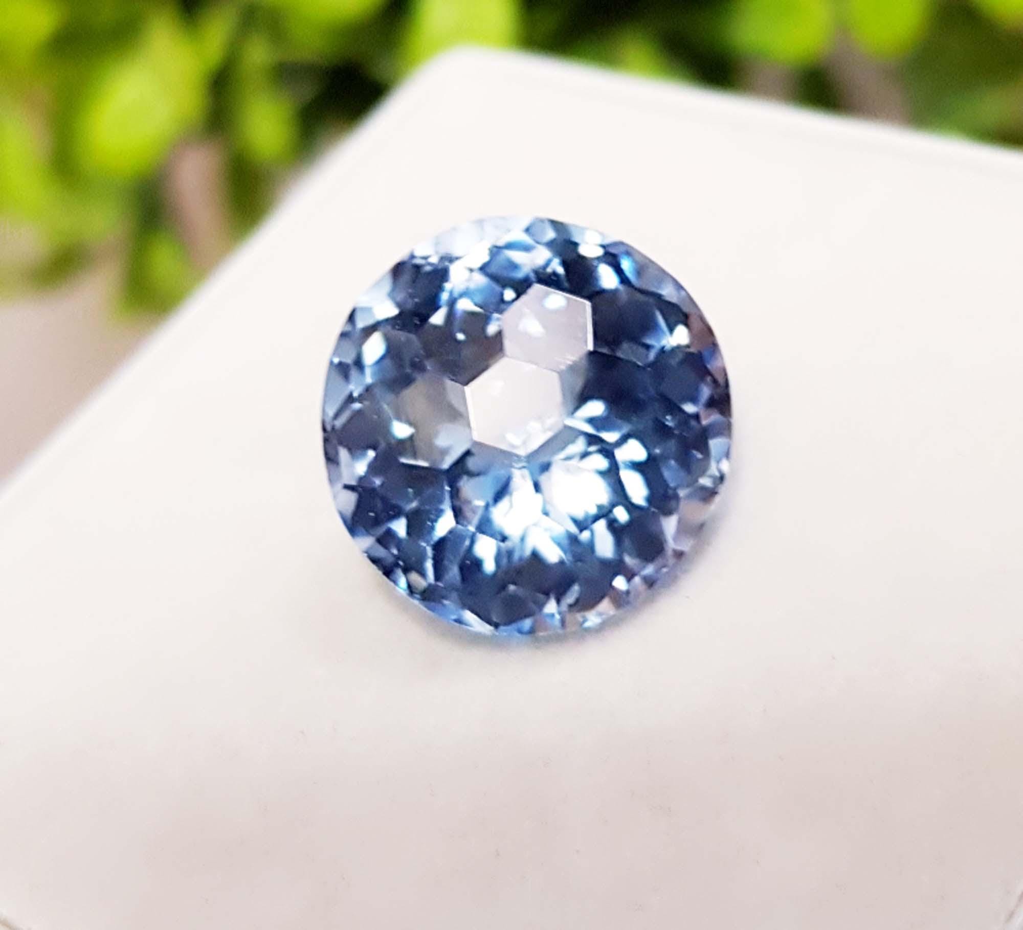 13.20 Ct Light Blue Sapphire: Football Cut Lab Grown Gemstone - Etsy