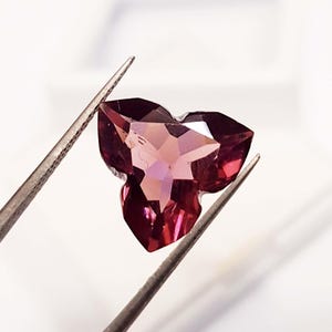 10 Ct Trillion 13x13x7 MM Carved Cut Lab-Grown Red Garnet Loose Gemstone