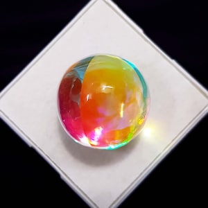 Fermacarte da tavolo con sfere di quarzo mistico da 60 carati, forma rotonda, multicolore, pietra preziosa sfusa