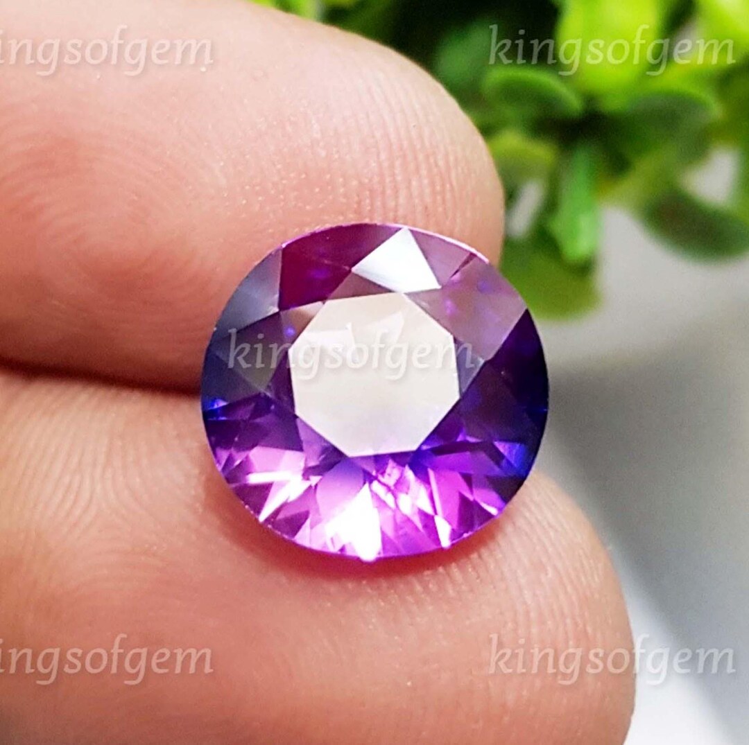 Mdiv Rings 10.50 Ct Ceylon Lab-grown Purple Sapphire Ring Size Round Shape Loose ...