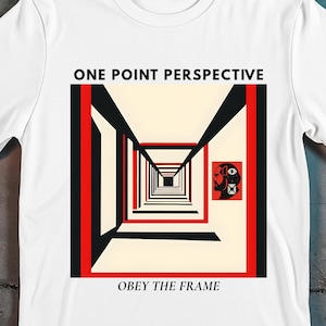 One Point Perspective Film T-Shirt: Retro Cinephile Graphic Tee Kubrick Inspired