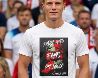 England World Cup 2026 Shirt "Fans On Tour": Summer 2026 Football T-Shirt - Lion Graphic Unisex Supporter T-Shirt - Soccer Fan Gift