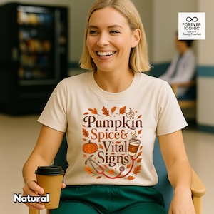 Camiseta Divertida De Outono Para Enfermeirə Amante De Café Presente Para Profissionais De Saúde Com Estetoscópio Look Hospitalar
