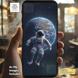 Space & Galaxy Phone Wallpaper Set: Kosmischer Nebel, Astronaut, Milchstraße (Digitaler Download - iPhone Android)