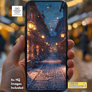 Weihnachten Handy Wallpaper: Festliche Weihnachten als Hintergrundbild für Festtage (Digitaler Download - iPhone Android)