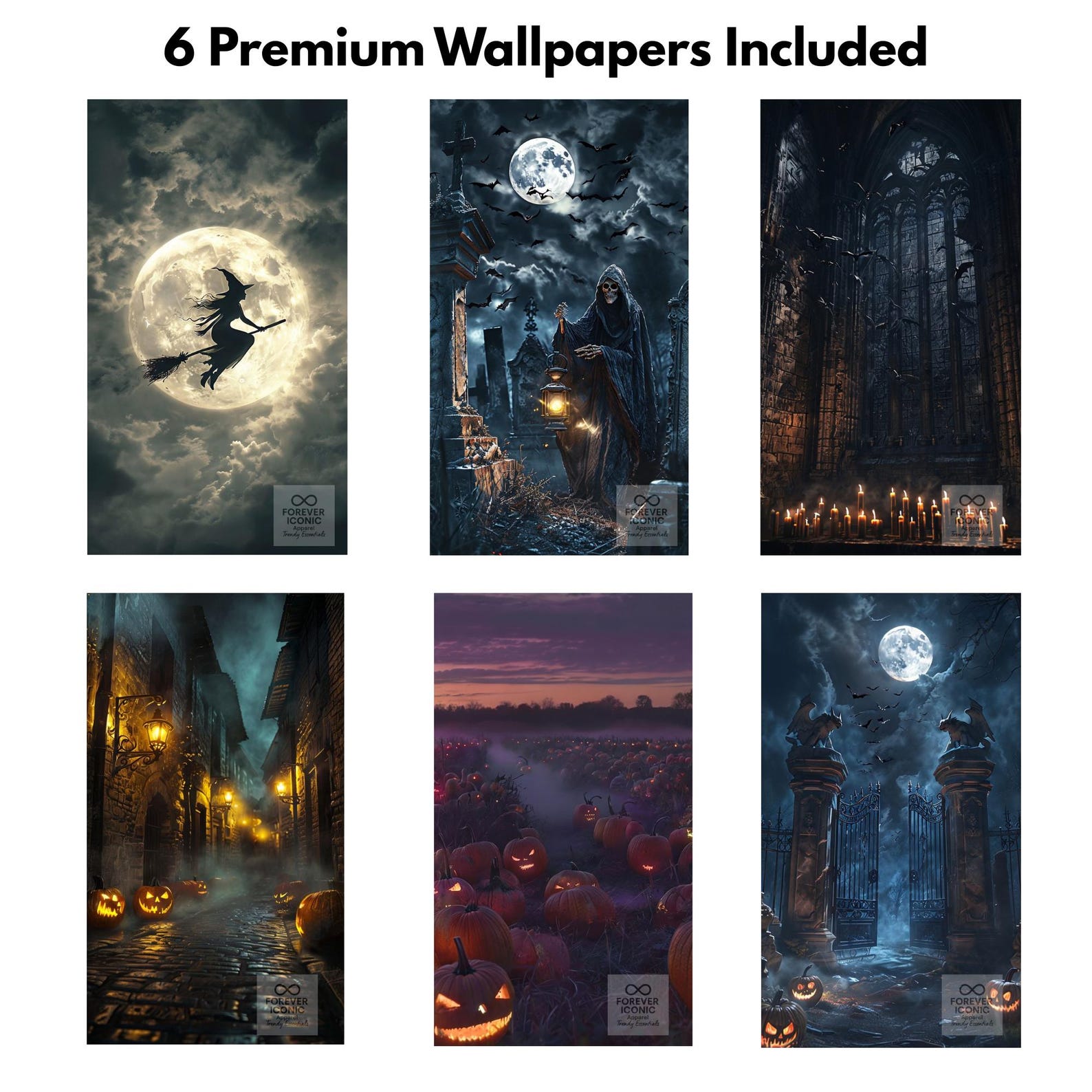 Gothic Halloween Phone Wallpaper Pack: Spooky Lockscreen (digital