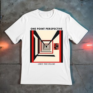 Camiseta de cine independiente con perspectiva de un solo punto para amantes del cine. Camiseta gráfica unisex. Regalo para cinéfilos, aficionados al cine de autor, cine independiente de Kubrick.